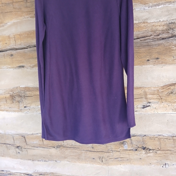 J. Jill Burgundy Boatneck Cotton/Rayon Tunic Length Sweater Size Small Tall - Picture 3 of 11